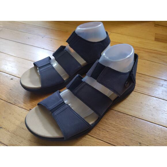 KURU Shoes - Kuru Athletic Sport Sandals Women's Size 11 Black Leather Velcro Comfort